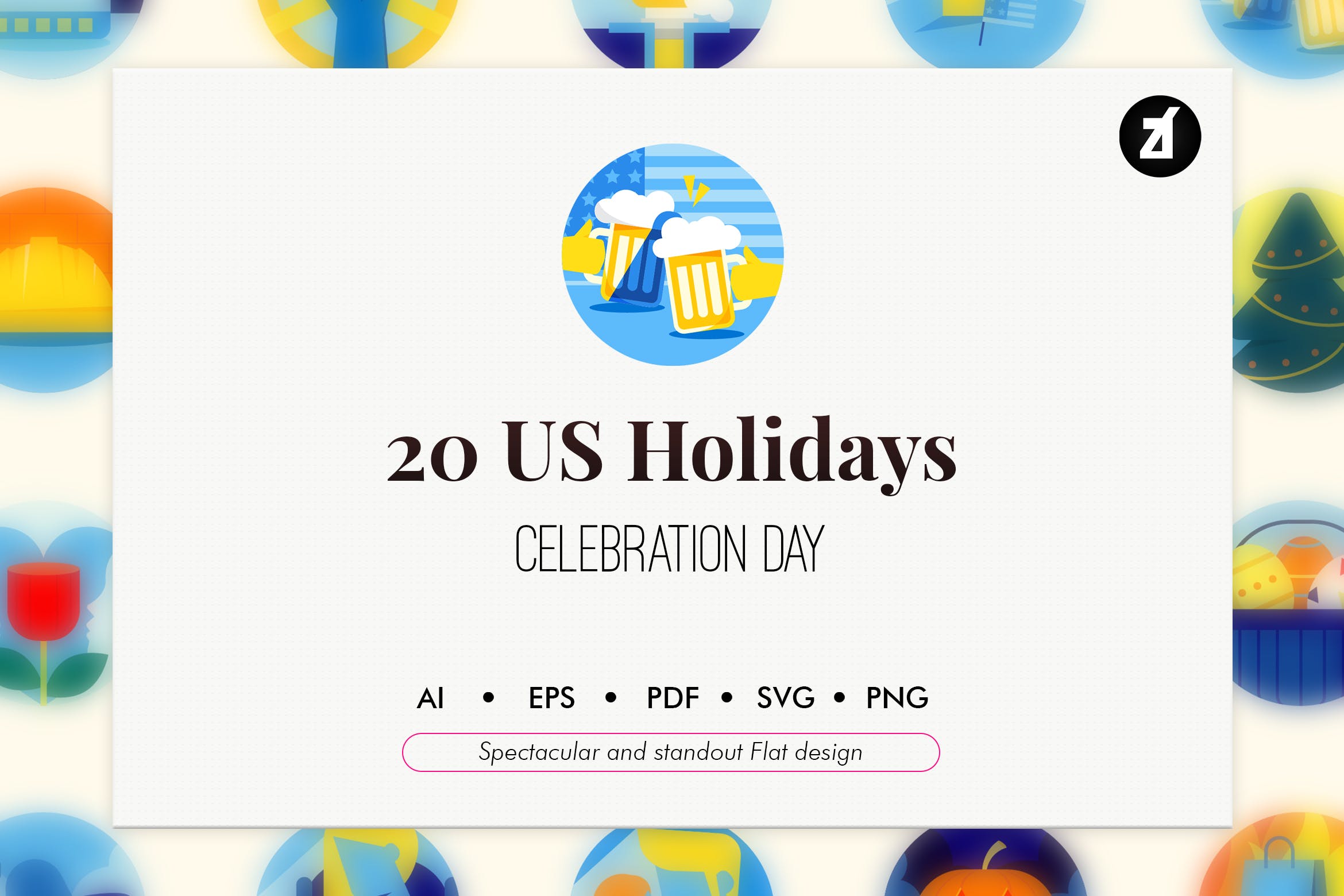 20枚美国历史元素主题亿图网易图库精选图标 20 US holiday elements插图
