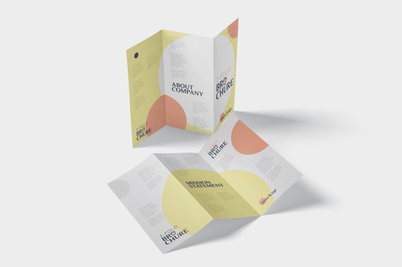 三折页设计风格企业传单/宣传单设计图样机素材中国精选 DL Z-Fold Brochure Mockup – 99 x 210 mm Size插图(2)