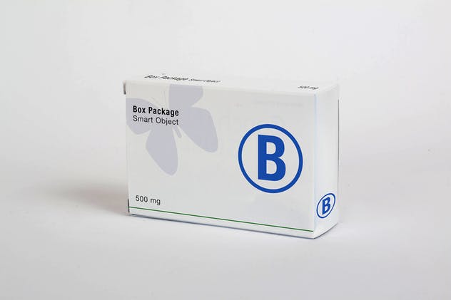 药品纸盒包装外观设计素材库精选模板 Box Package Mock Up插图(1)