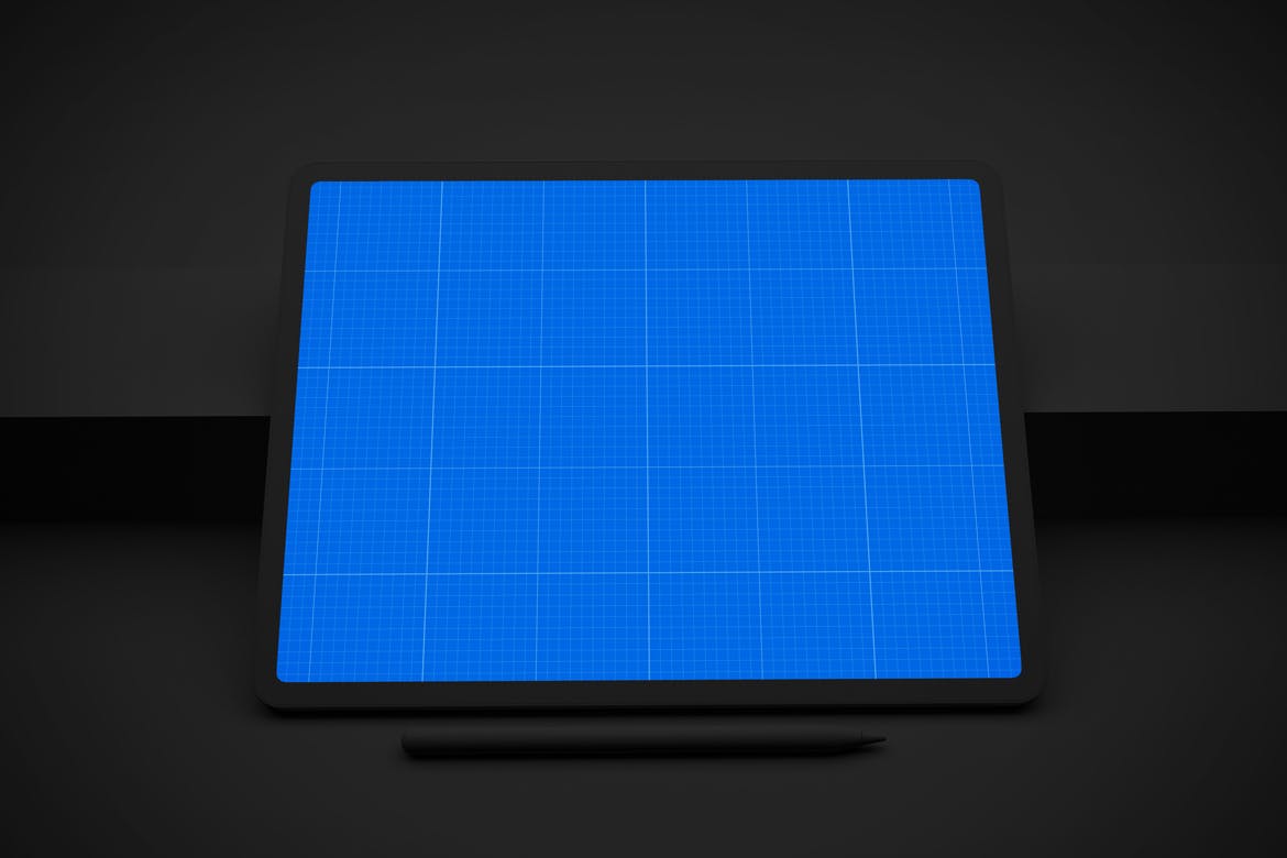 酷黑背景iPad平板电脑UI设计屏幕预览16图库精选样机模板 Dark iPad Pro V.2 Mockup插图(9)