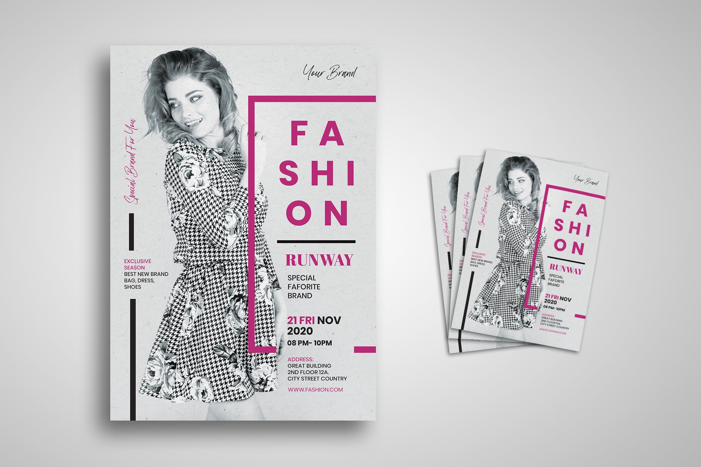 时尚女装特别促销活动海报传单素材库精选PSD模板 Fashion Flyer插图