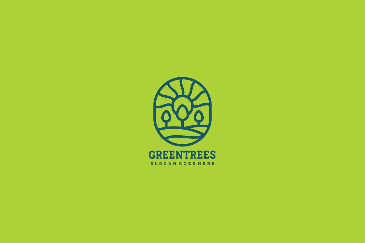 环保绿色自然简约图形Logo设计素材库精选模板 Green Nature Logo插图(1)