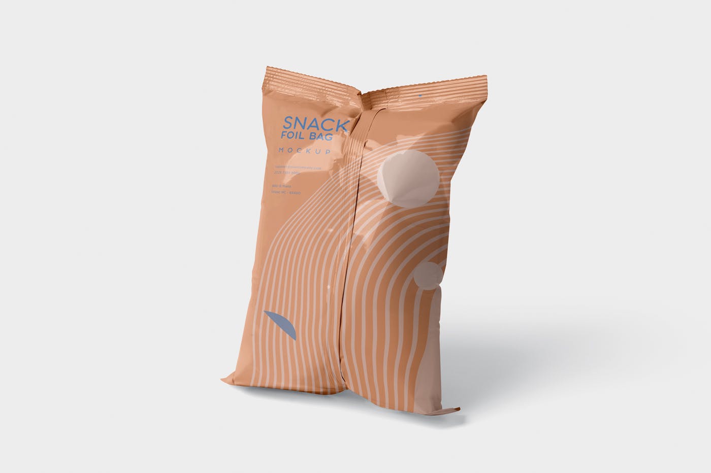 小吃零食铝箔袋/塑料包装袋设计图普贤居精选 Snack Foil Bag Mockup – Plastic插图(2)