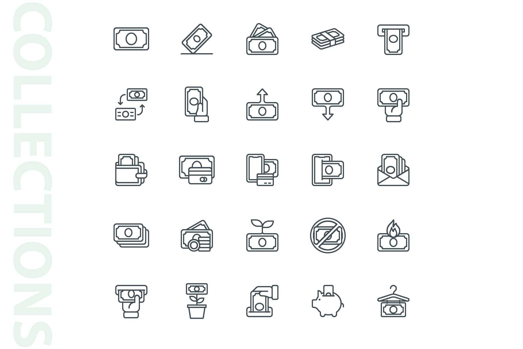 25枚金钱主题矢量线性非凡图库精选图标 Money Lineart Icons插图(3)