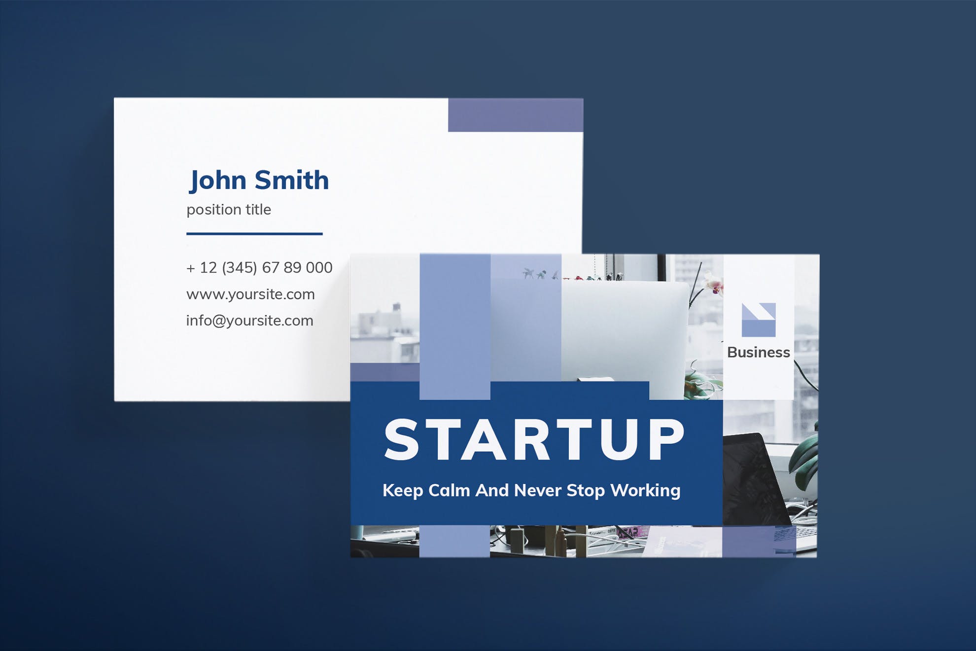 项目解决方案专家非凡图库精选名片模板 Startup Business Card插图(2)