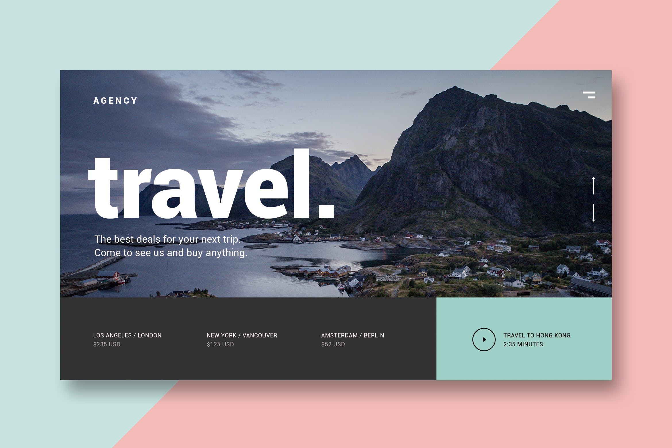 旅游代理商网站设计着陆页模板 Travel Agency – Landing Page插图