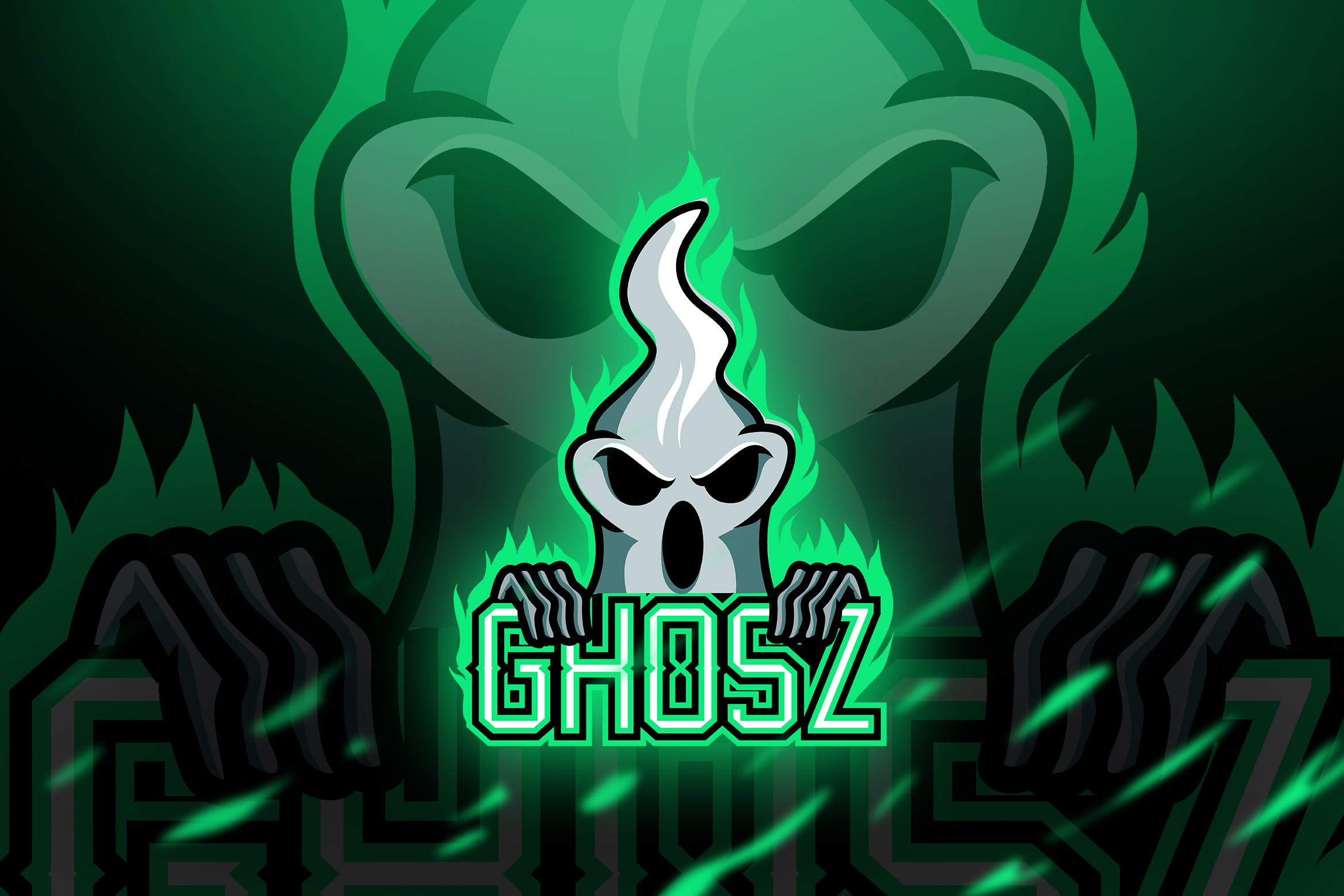 鬼魂幽灵电竞游戏俱乐部队徽Logo模板 ghoz – Mascot & Esport Logo插图