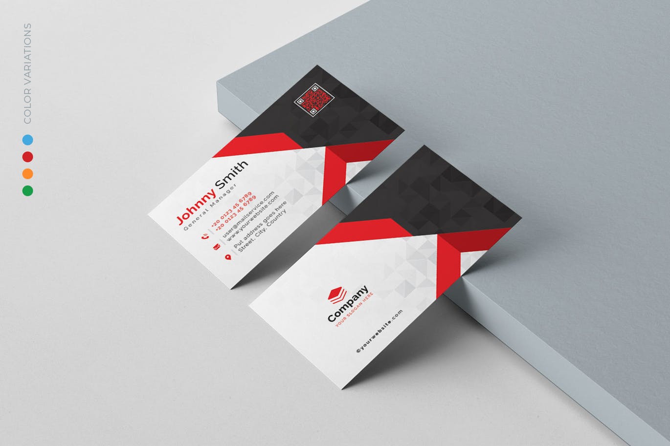 几何图形背景企业素材库精选名片模板 Business Card插图