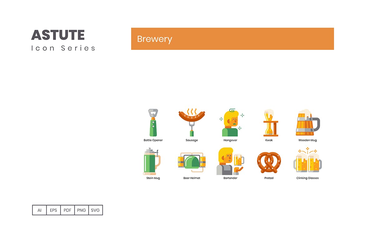 Astute系列-70枚啤酒主题矢量素材库精选图标 Brewery Icons – Astute Series插图(4)