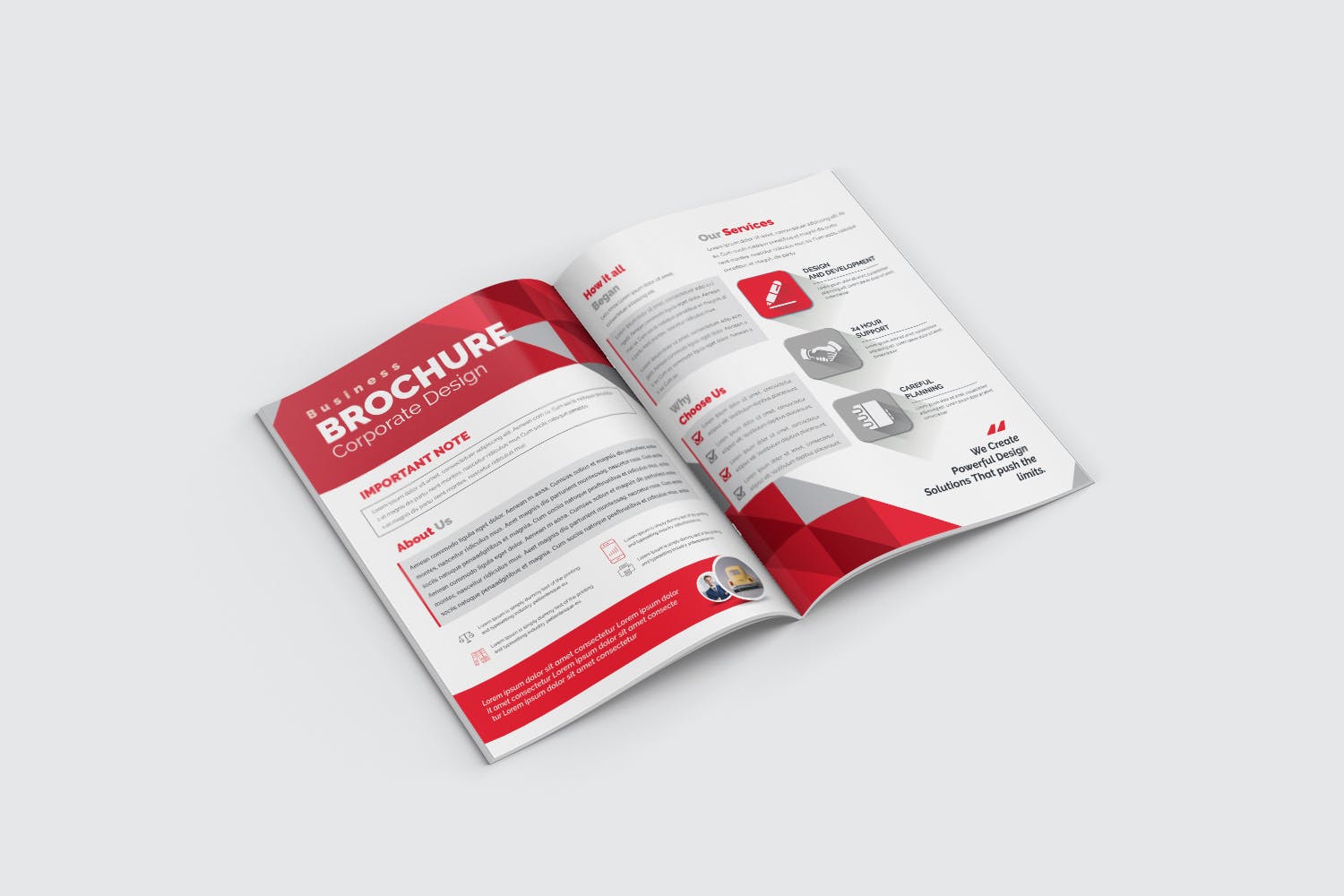 企业核心业务推广对折页宣传册设计模板 Bifold Brochure插图(2)
