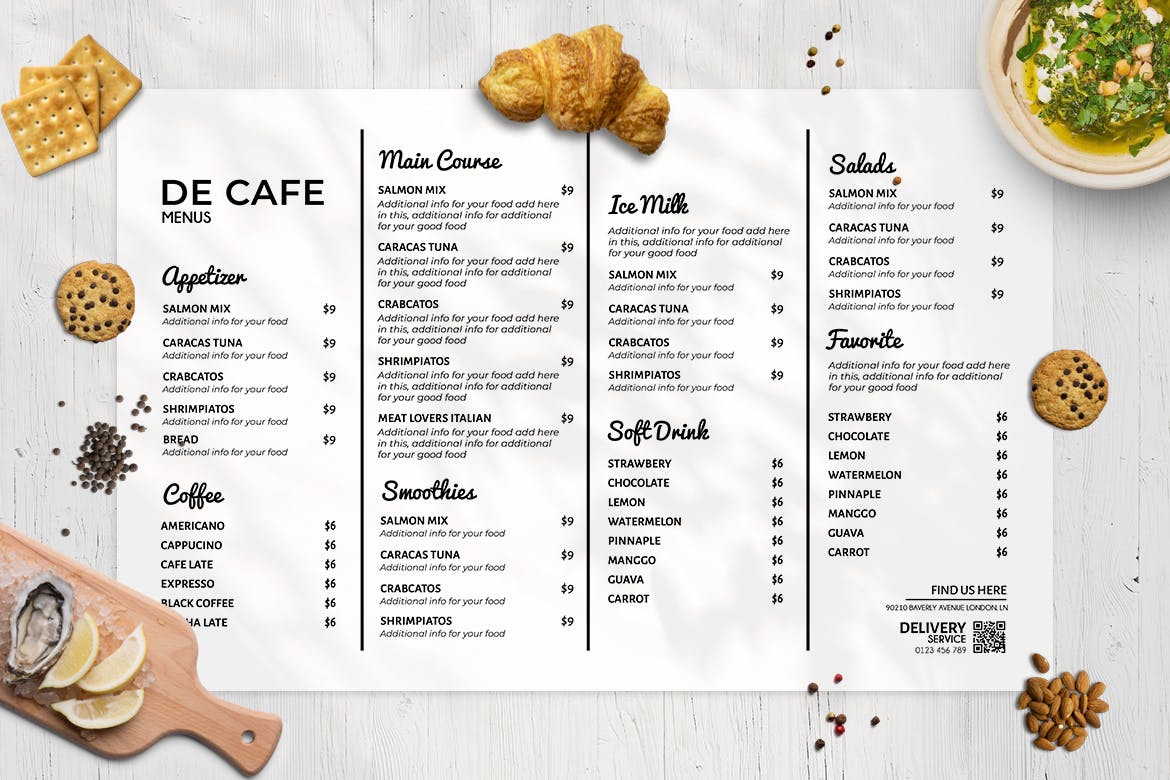 西式咖啡店/面包店/蛋糕店16设计网精选菜单模板v4 Resto Food Menu Vol. 4插图