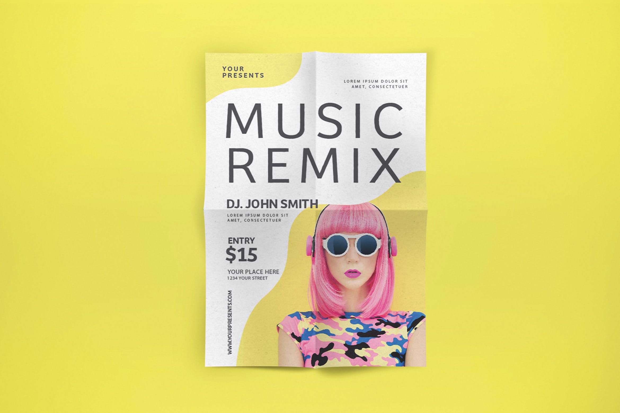 DJ混音音乐主题活动海报传单素材库精选PSD模板 Music Remix Flyer插图