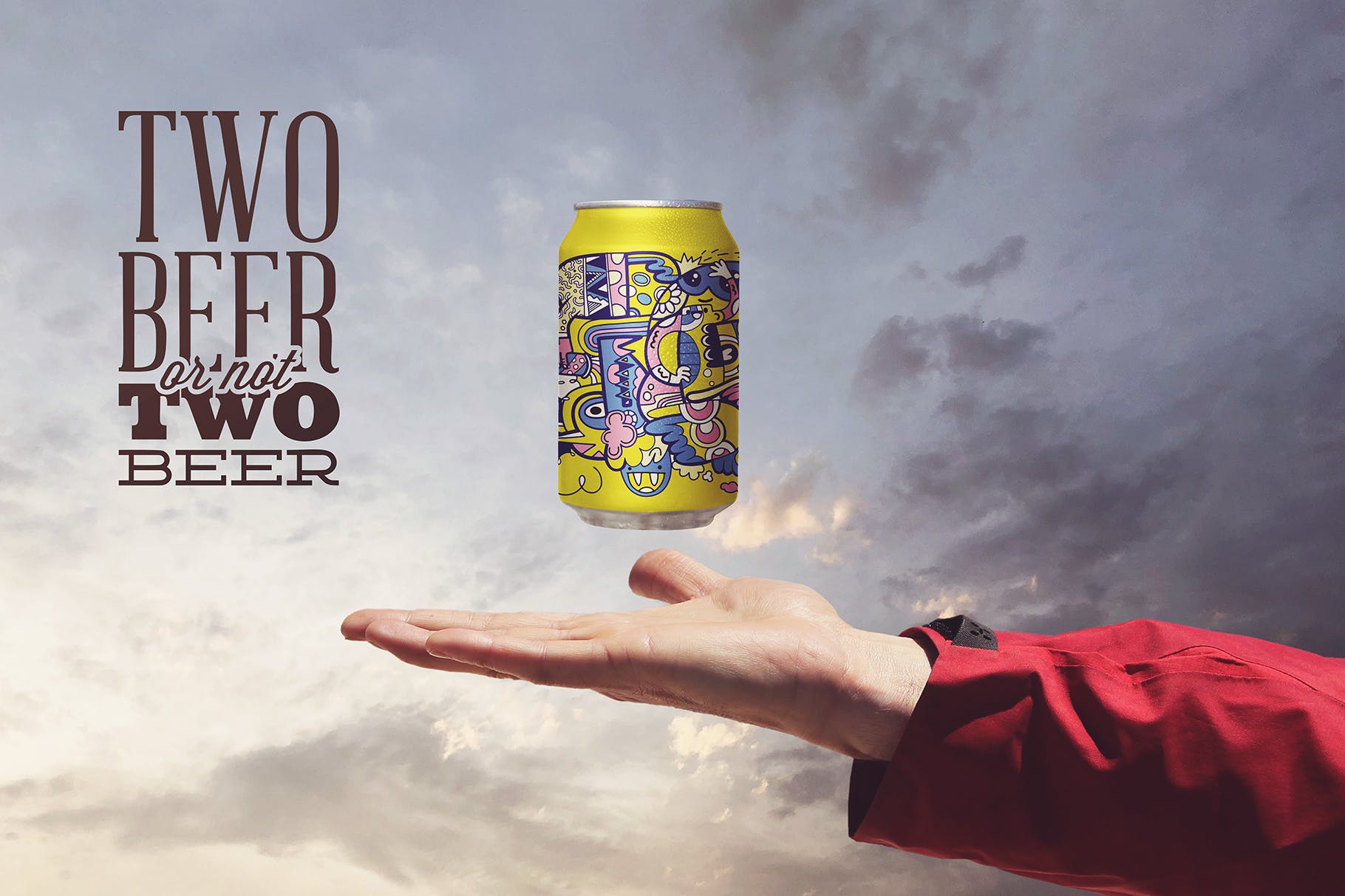 易拉罐装啤酒瓶碳酸饮料瓶外观设计16设计网精选 Heavenly Beer Can Mockup插图(1)