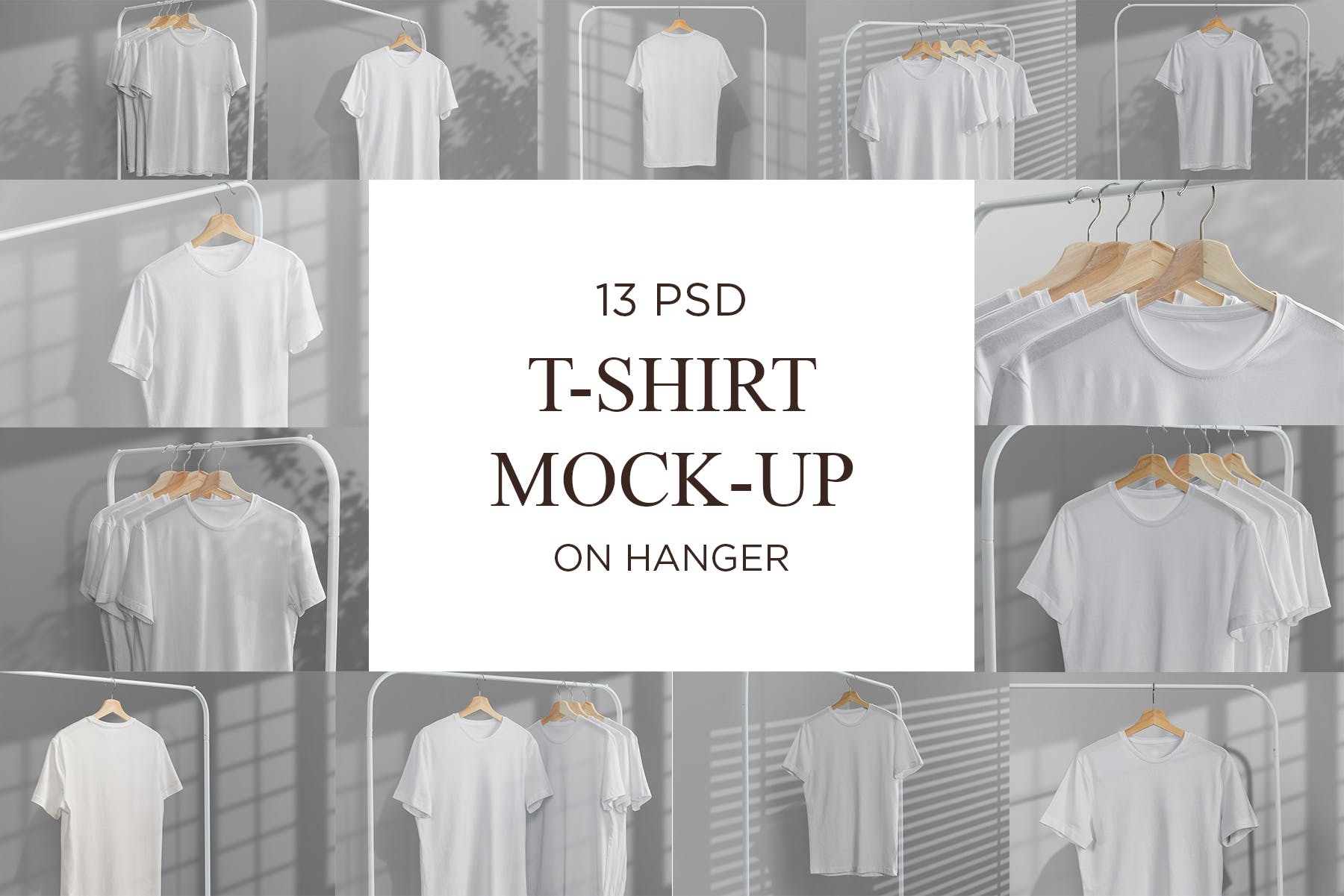 简易晾衣架T恤设计效果图样机普贤居精选 T-Shirt Mock-Up on Hanger插图(8)
