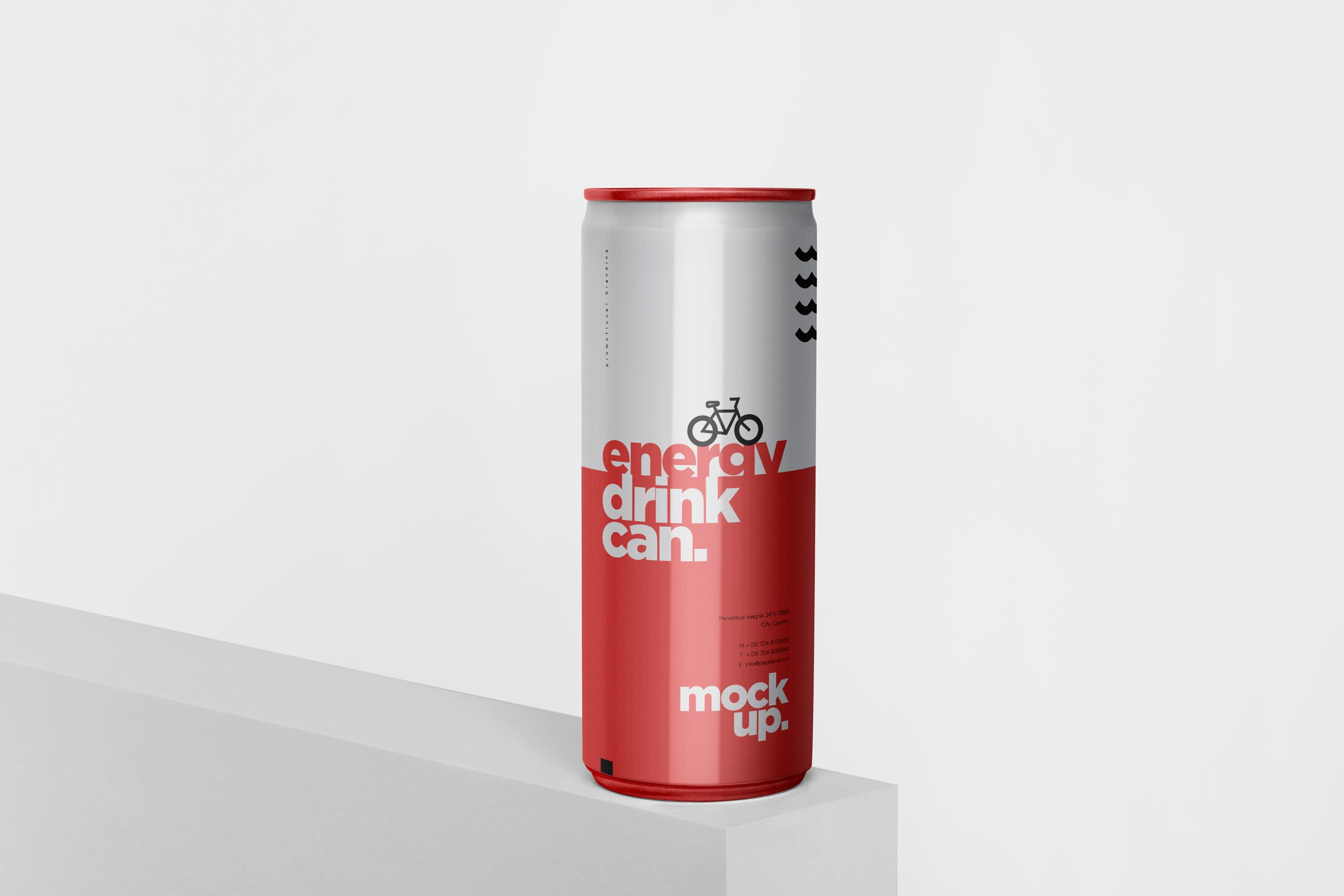 能量饮料易拉罐罐头外观设计普贤居精选模板 Energy Drink Can Mock-Up – 250 ml插图