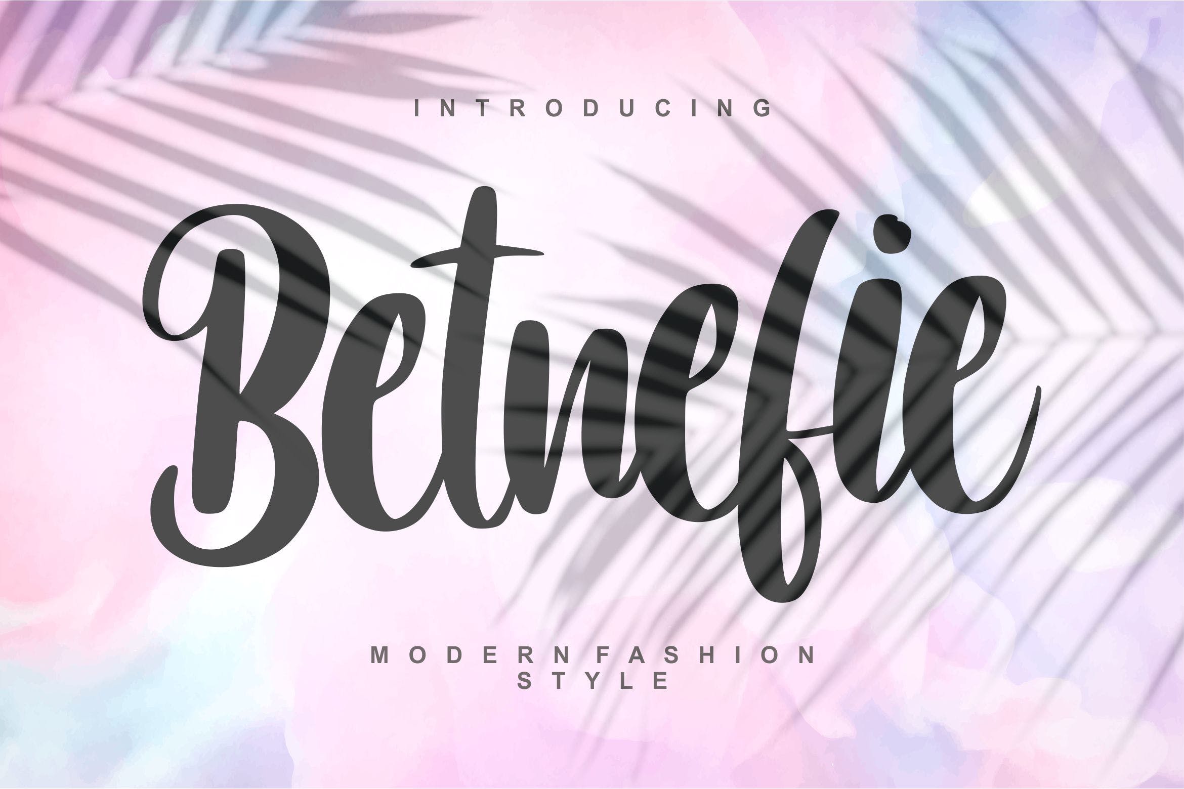 现代时尚风格英文书法字体16设计素材网精选 Betnefie | Modern Fashion Style Font插图