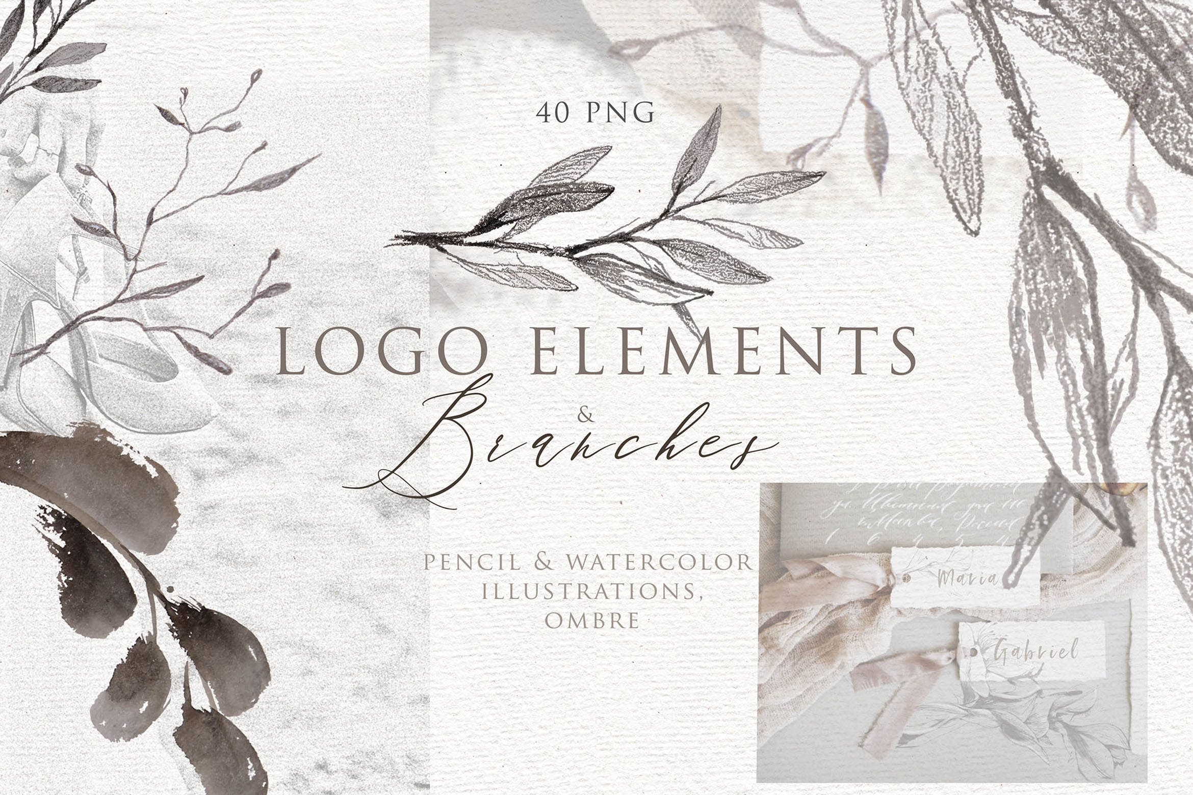优雅风格植物Logo标志元素设计素材v3 BOTANICAL LOGO ELEMENTS vol.3插图