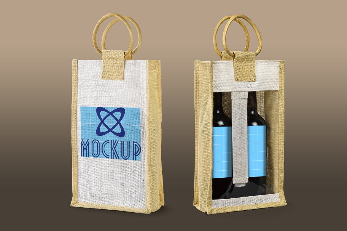 便携式洋酒葡萄酒礼品袋设计图素材中国精选 Wine_Bag_Gift-Mockup插图(4)