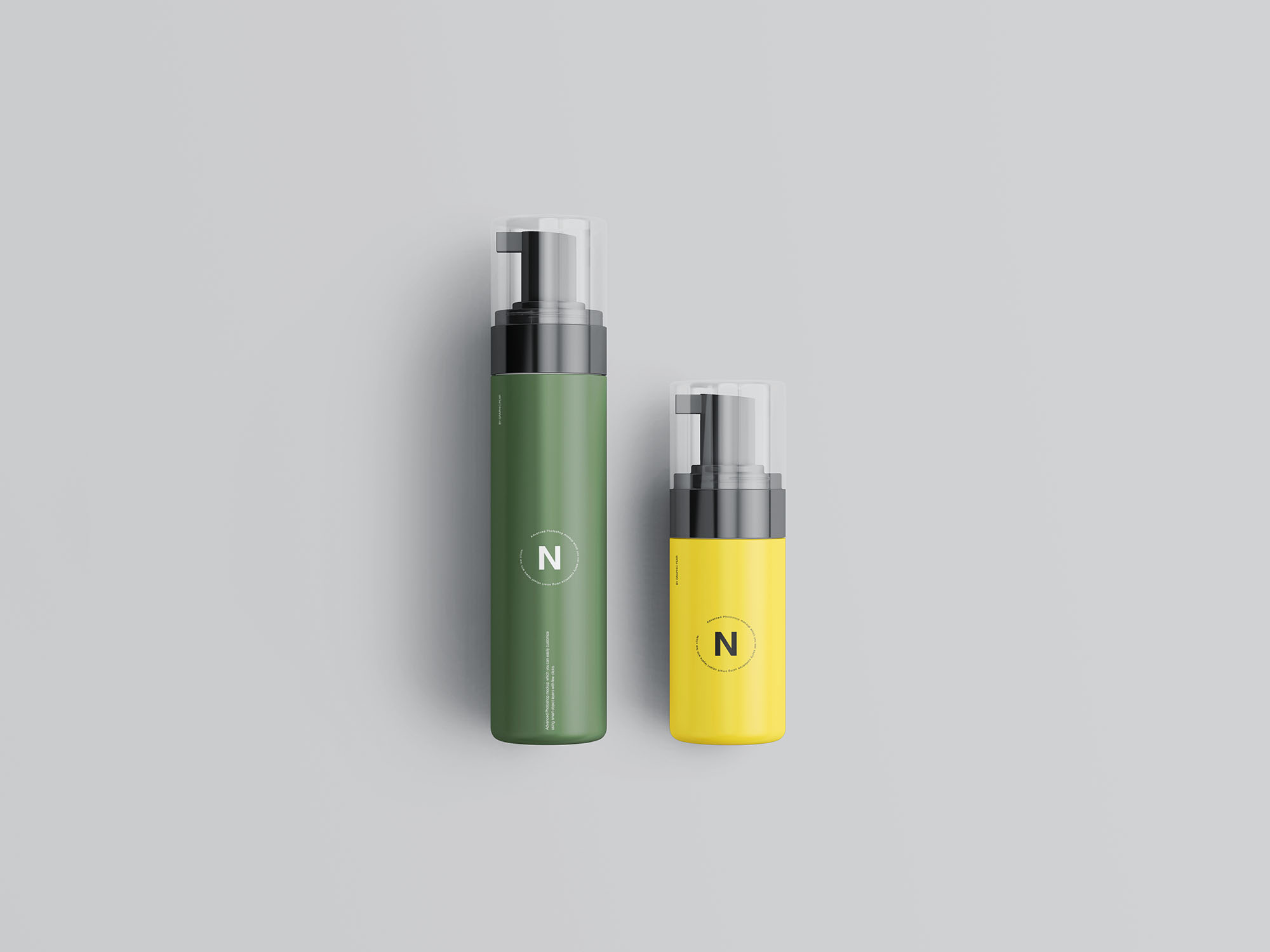 按压式化妆品护肤品瓶外观设计16设计网精选模板 Cosmetic Bottles Packaging Mockup插图(7)