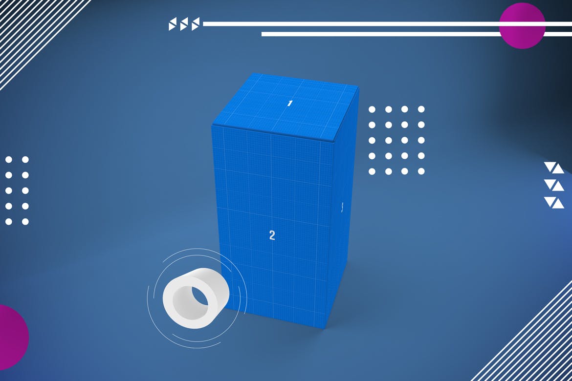 产品包装盒外观设计多角度演示普贤居精选模板 Abstract Rectangle Box Mockup插图(12)