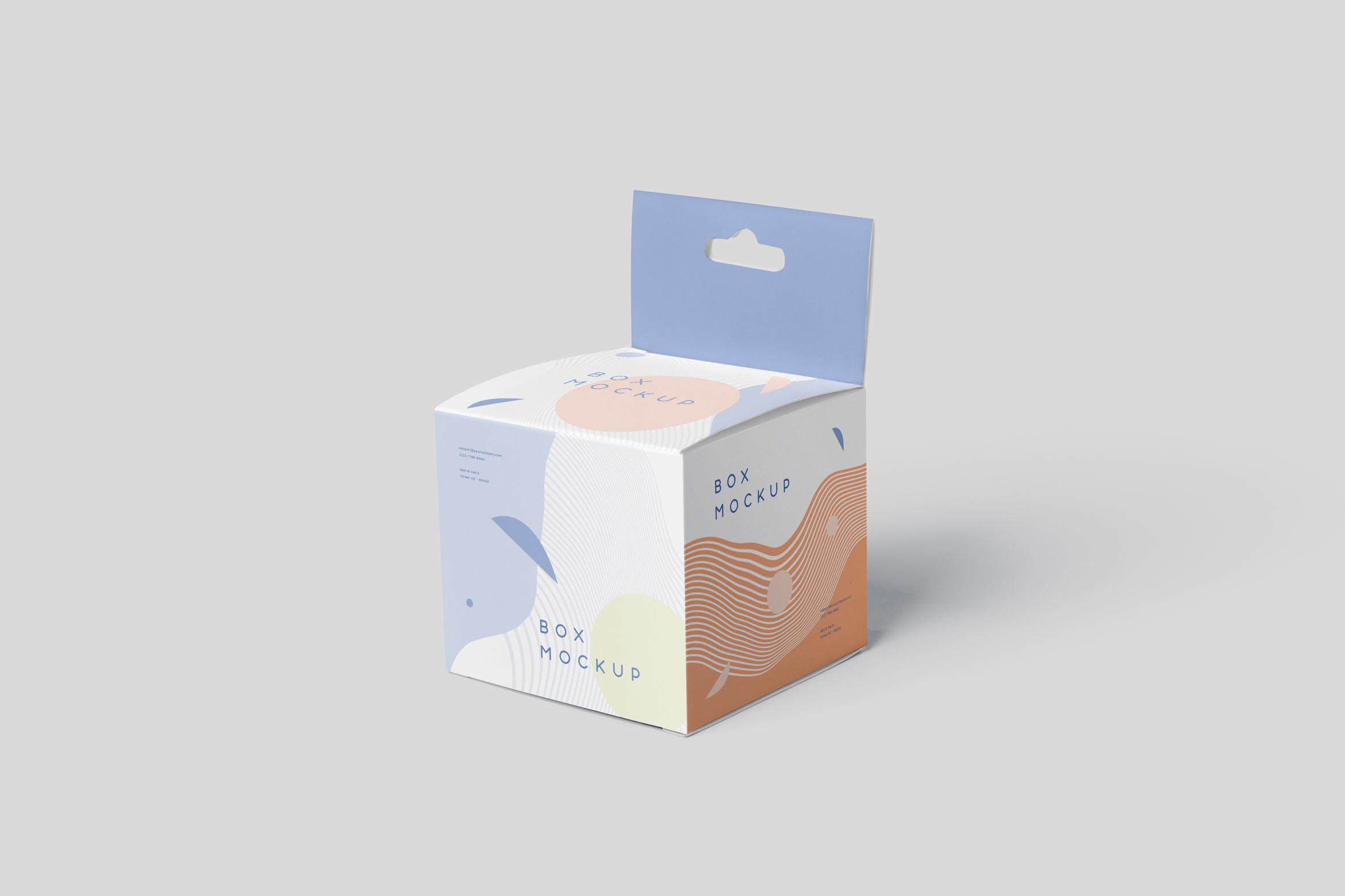挂耳式迷你方形包装盒16设计网精选模板 Box Mockup Set – Mini Square with Hanger插图