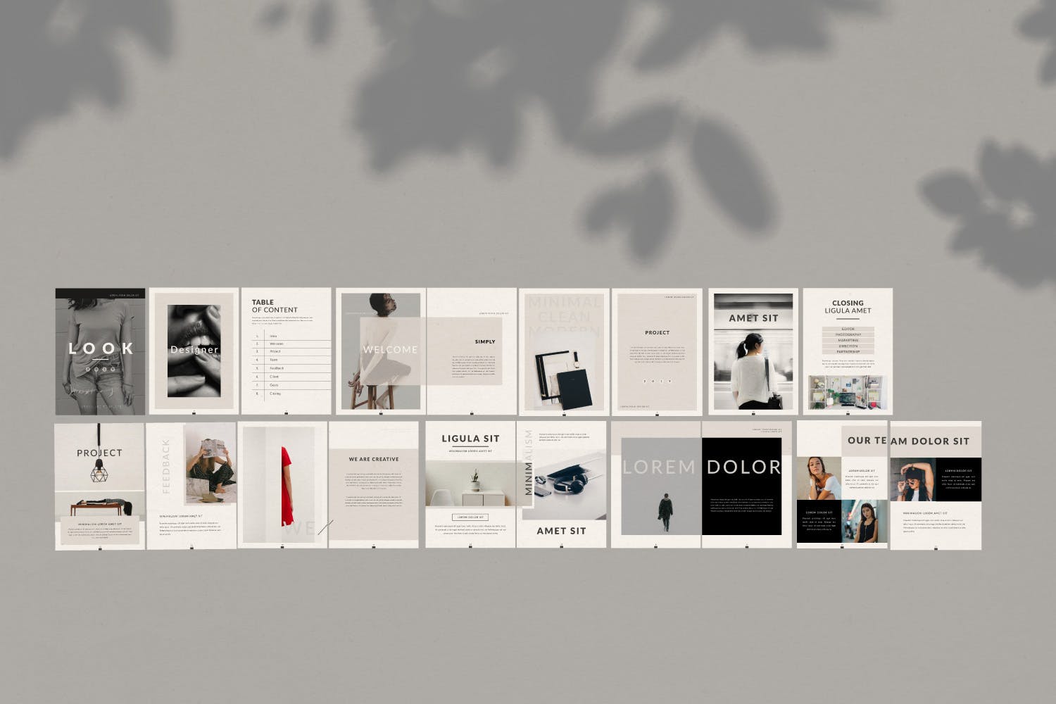 极简主义设计风格企业业务手册16图库精选Lookbook设计模板 Lookbook插图(4)