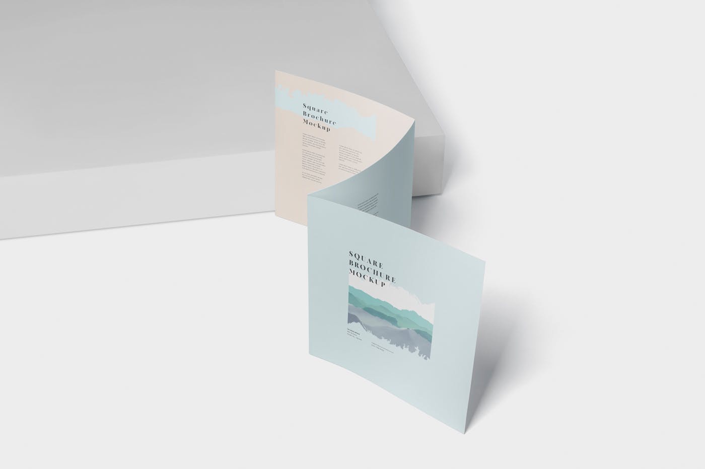 方形三折页宣传册传单印刷效果图样机普贤居精选 Tri-Fold Brochure Mock-Up – Square插图(4)