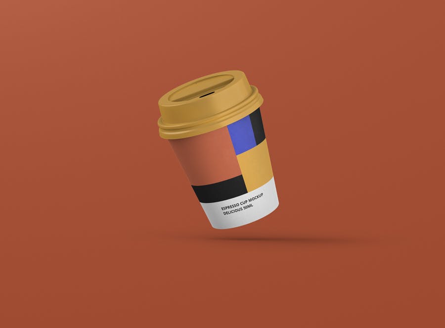 浓缩咖啡杯一次性纸杯16设计网精选 Espresso Coffee Cup Mockup插图(9)