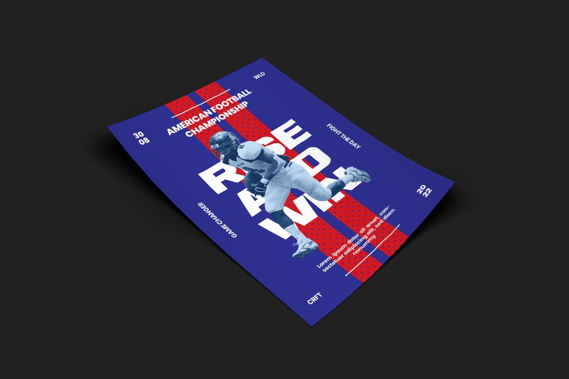 橄榄球运动海报PSD素材素材库精选模板 Demitrius Poster Design插图(2)