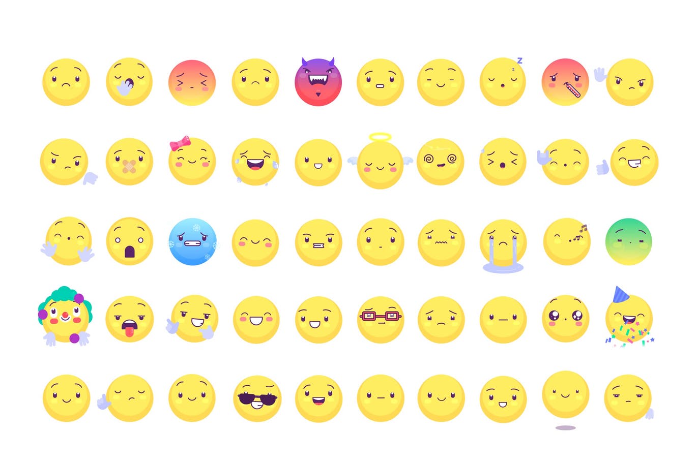 50个表情符号PSD素材包 50 Emoji and Emoticons Pack插图