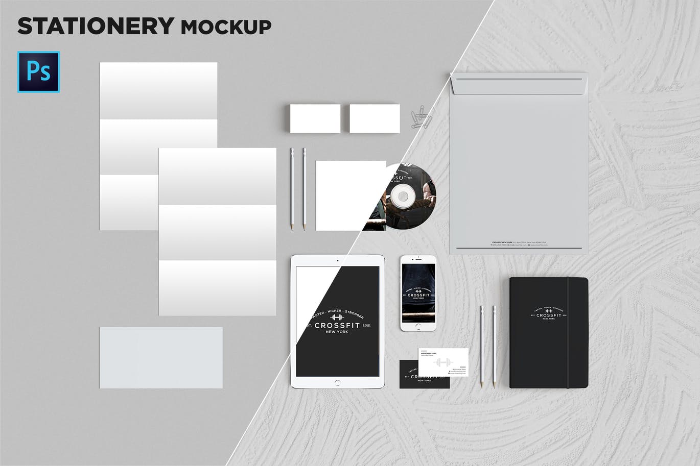 品牌VI标识设计企业办公文具16设计网精选模板06 Brand Identity / Stationery Mockup 06插图
