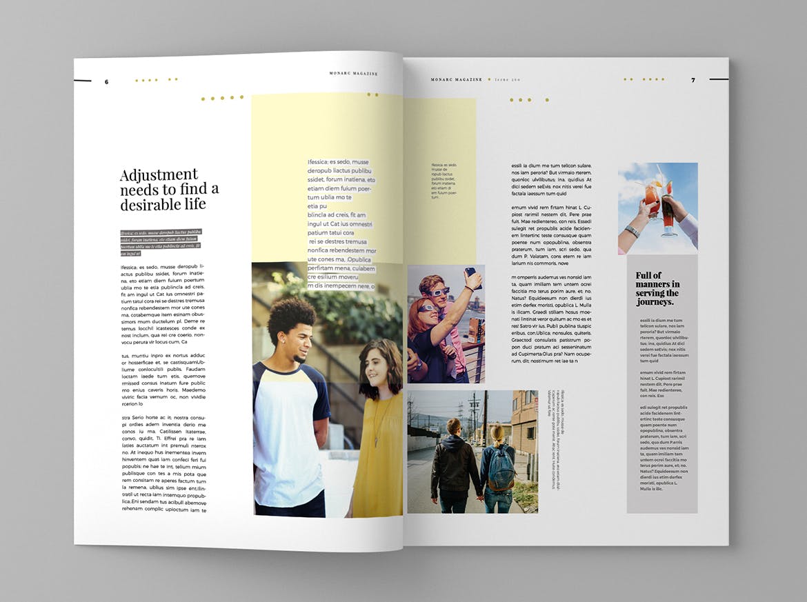 时尚企业非凡图库精选杂志排版设计模板 Monarc – Magazine Template插图(4)