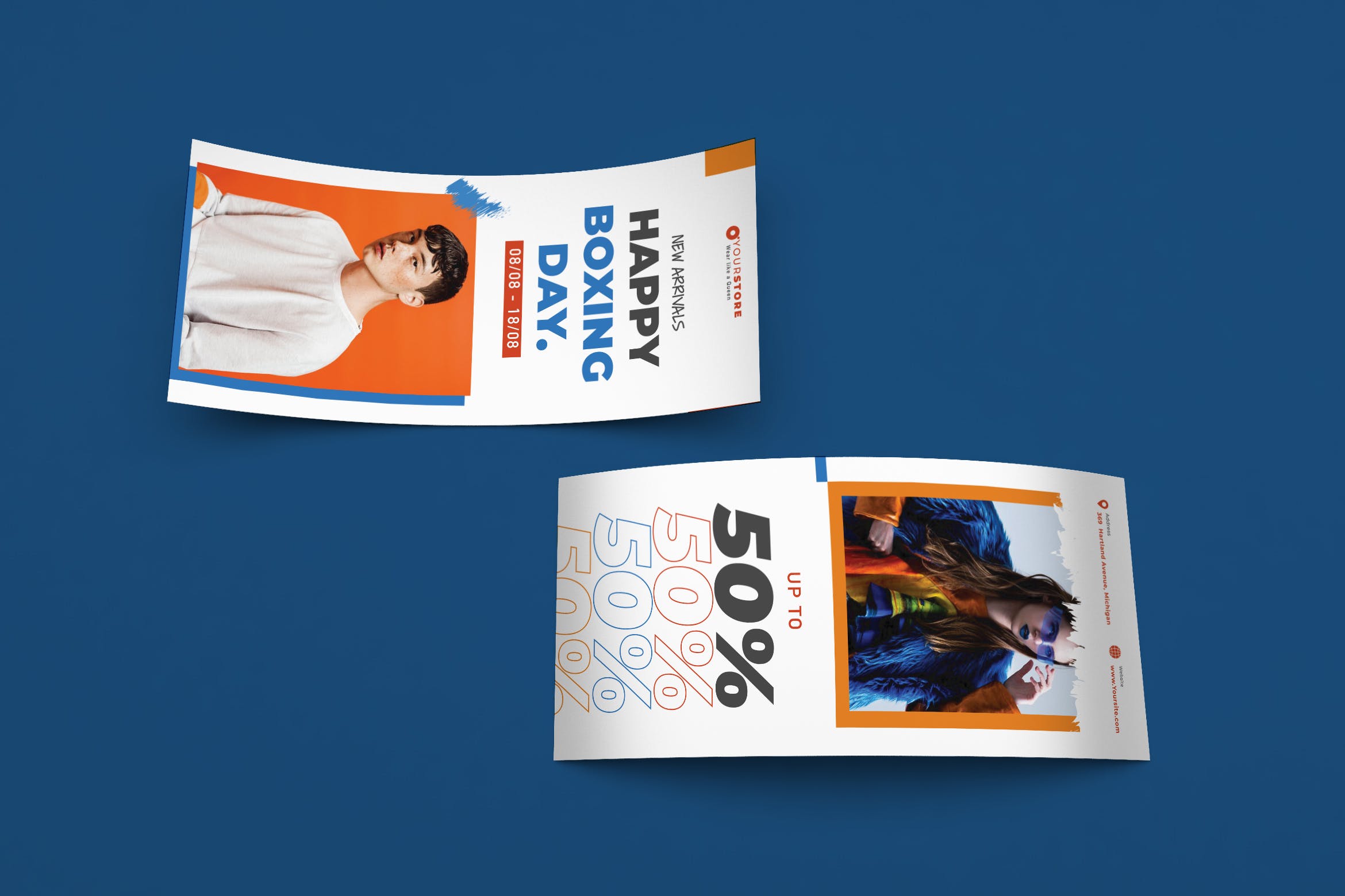 创意时尚促销活动广告宣传卡设计模板 Creative Fashion Sale DL Rackcard Template插图