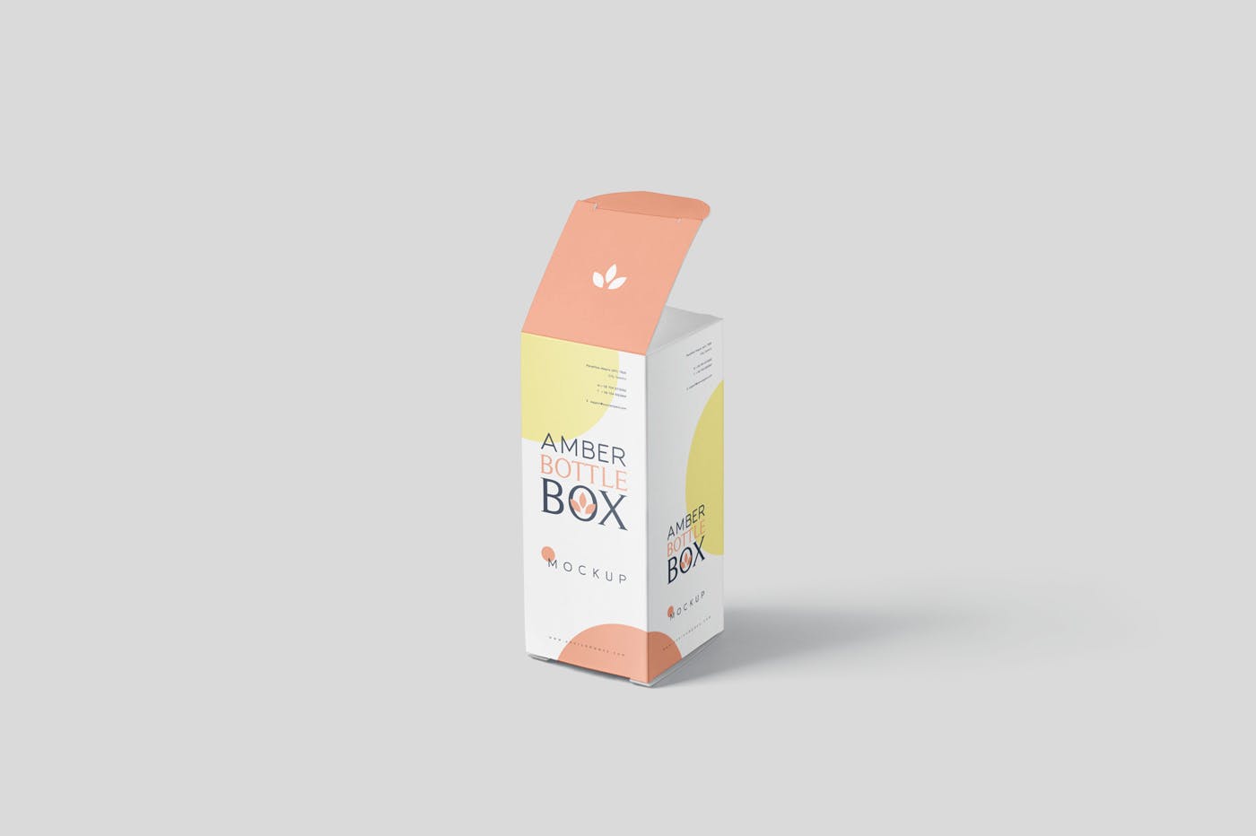 药物瓶&包装纸盒设计图素材中国精选模板 Amber Bottle Box Mockup Set插图(5)