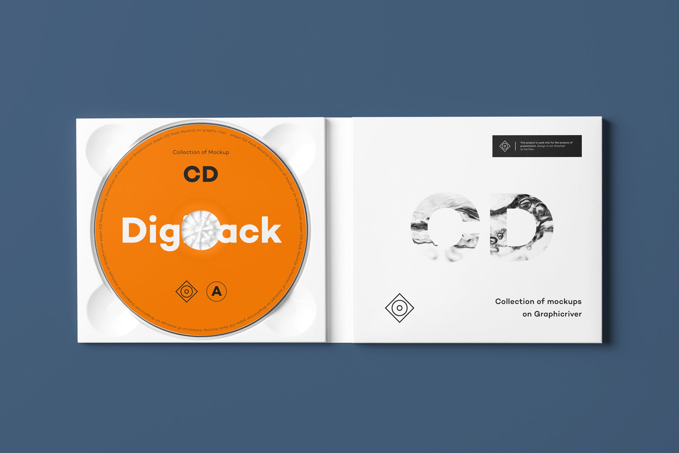 CD光碟封面&包装盒设计图16设计网精选模板v8 CD Digi Pack Mock-up 8插图(1)
