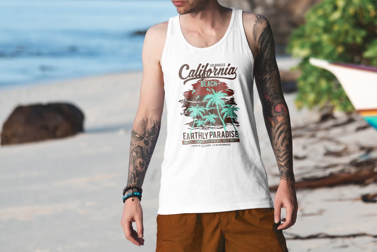 度假系列-热带风情风格服装胸前印花设计展示样机16设计网精选v5 T-Shirt Mockup Vacation Edition Vol. 5插图(5)