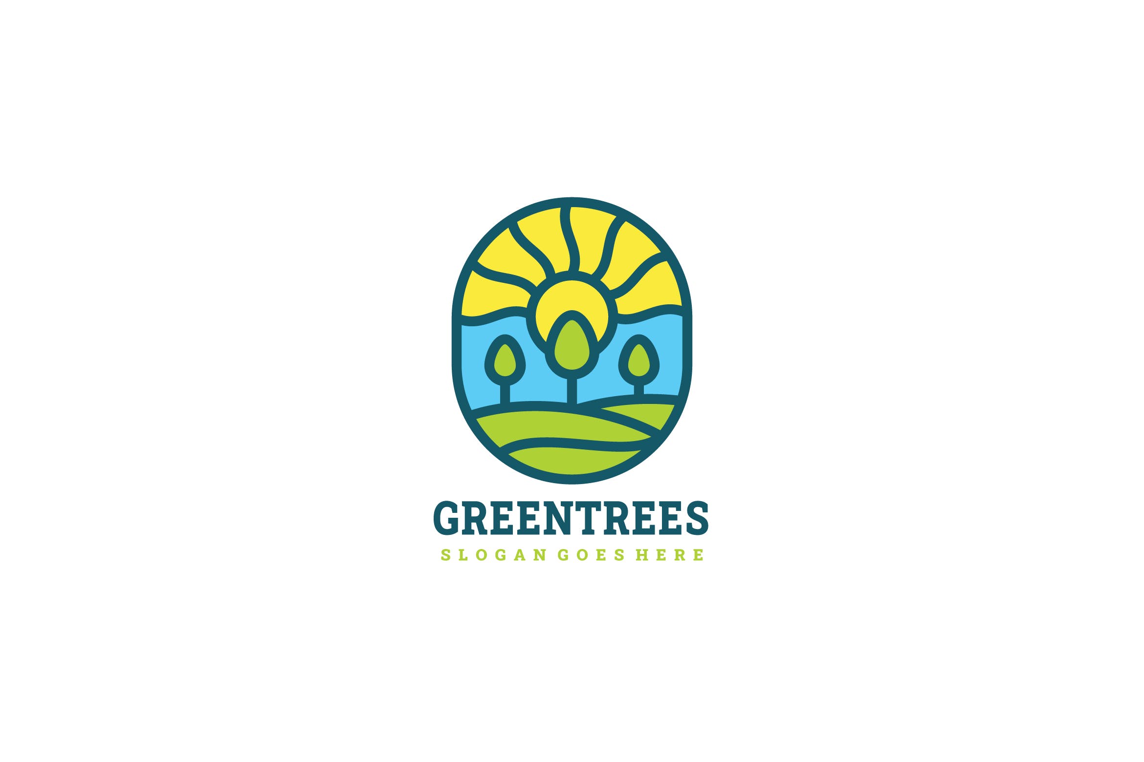 环保绿色自然简约图形Logo设计普贤居精选模板 Green Nature Logo插图