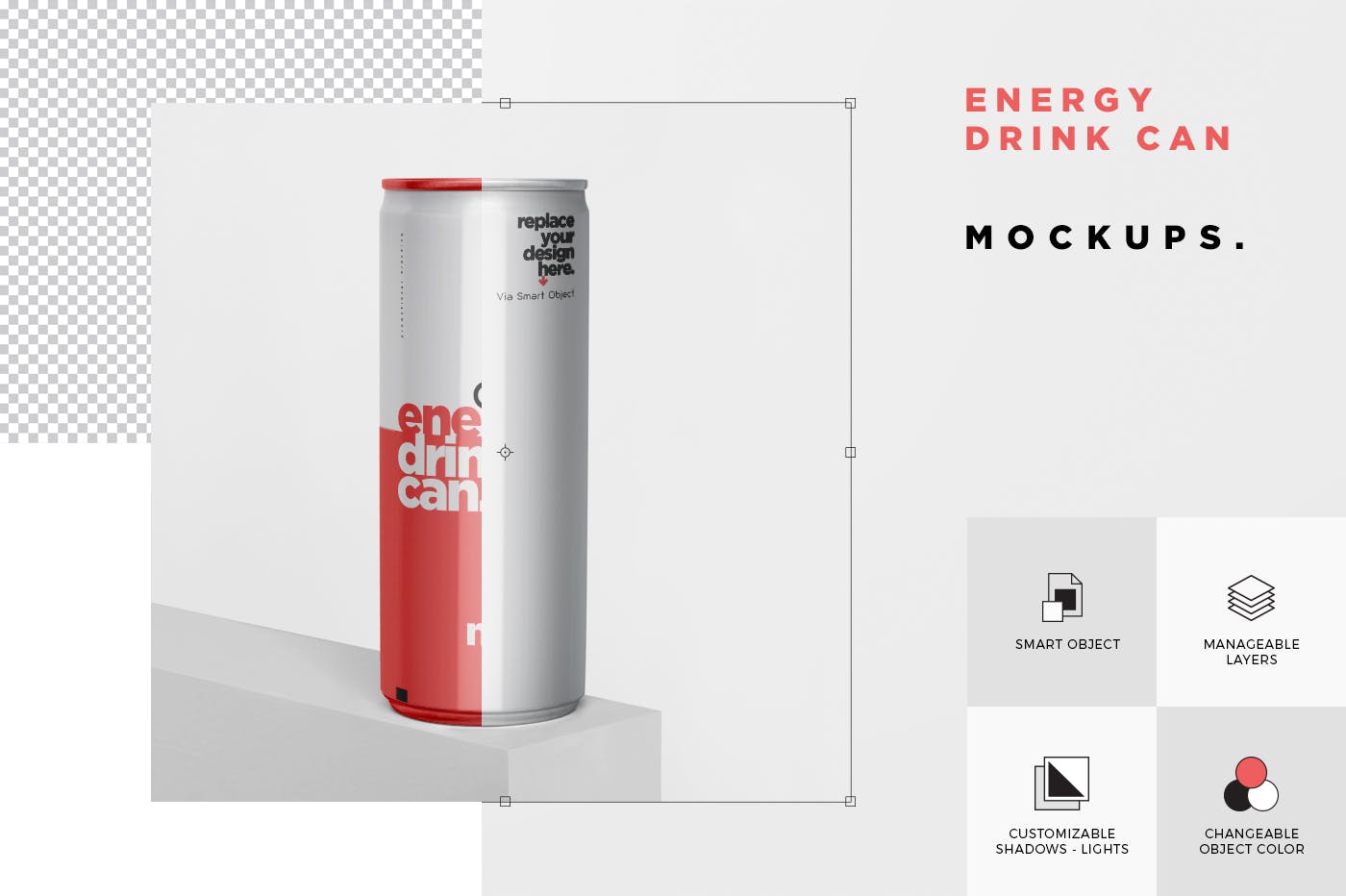 能量饮料易拉罐罐头外观设计16设计网精选模板 Energy Drink Can Mock-Up – 250 ml插图(5)