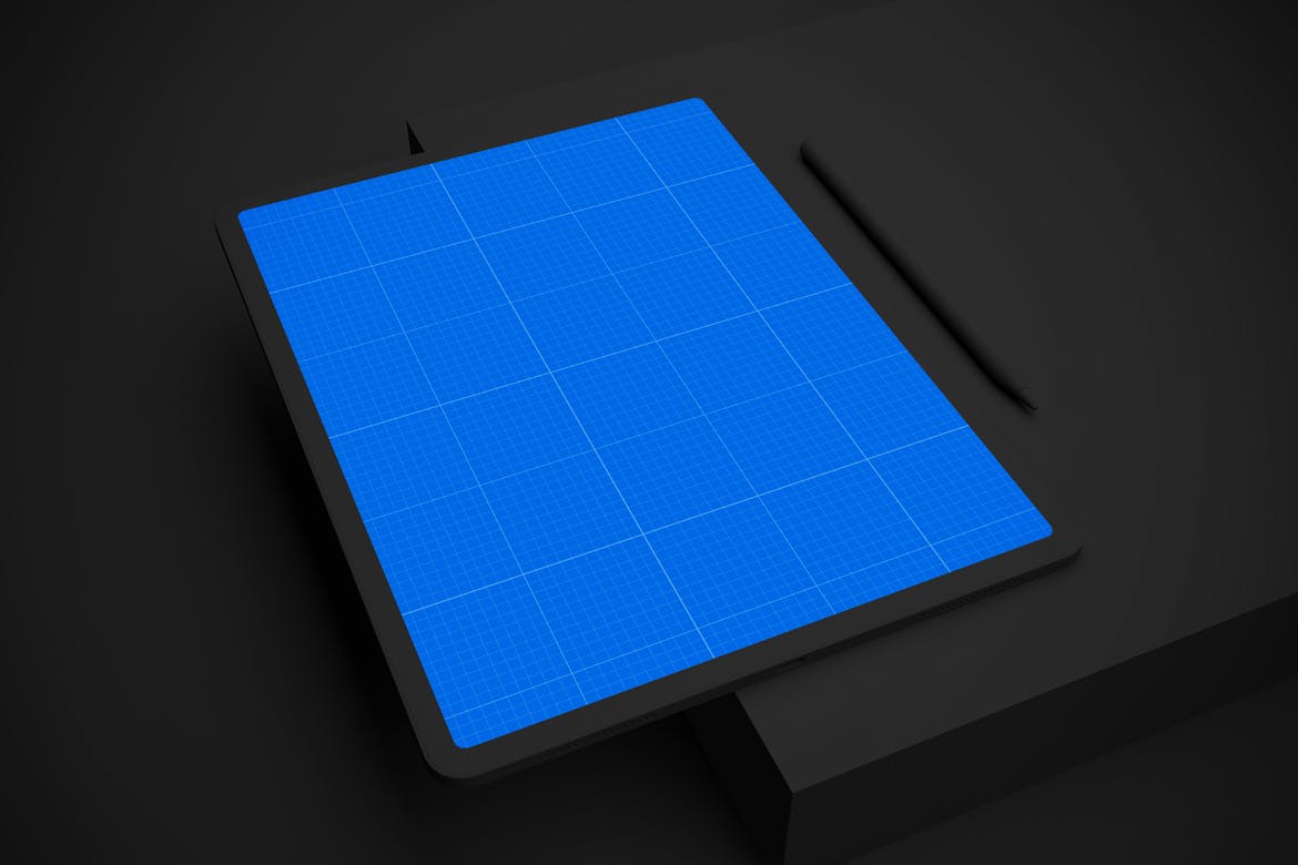 酷黑背景iPad平板电脑UI设计屏幕预览16设计网精选样机模板 Dark iPad Pro V.2 Mockup插图(8)
