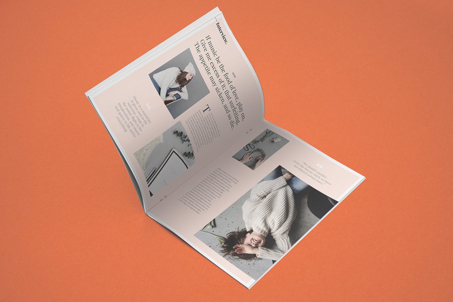 美国信纸规格宣传册翻页效果图样机16设计网精选 US Letter Brochure Mockup Open Page插图(2)
