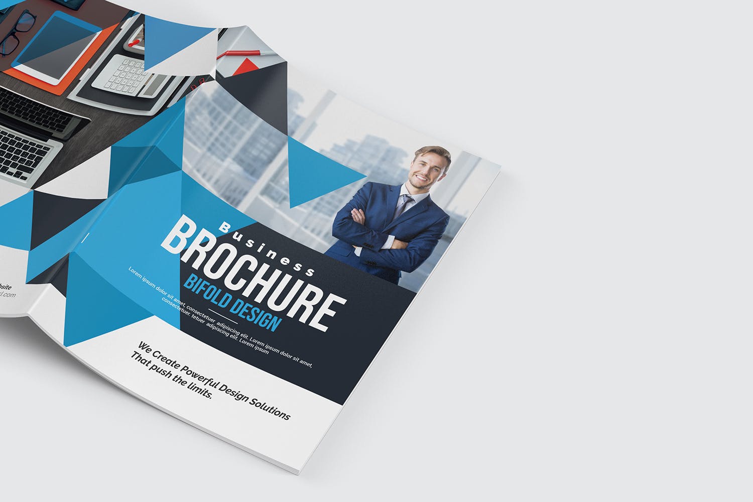 双折页企业宣传册设计模板 Bifold Brochure插图(5)