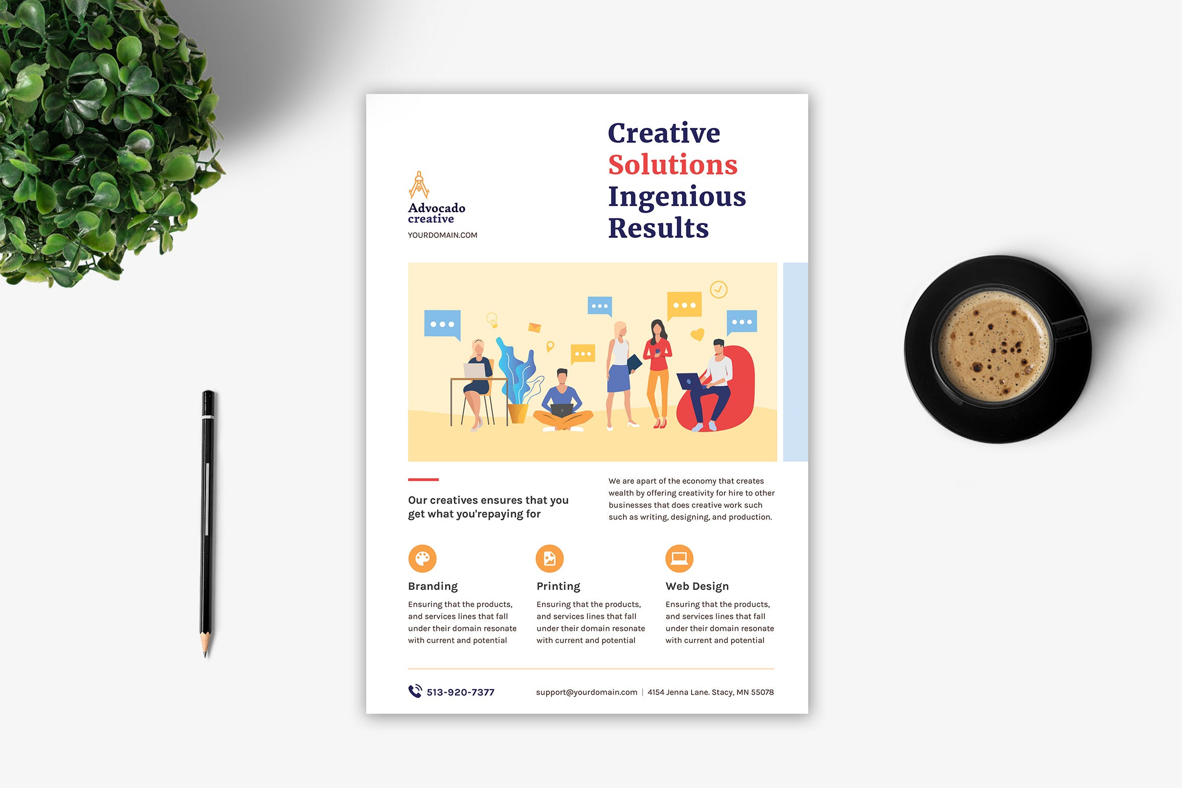 品牌策划设计公司宣传单设计模板v3 Creative Agency Flyer – 3插图