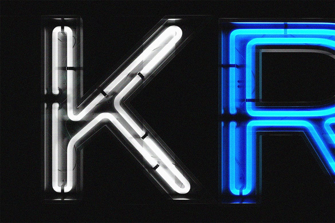 26个3D风格霓虹灯字母设计PSD模板 Neon Alphabet Kit插图(4)