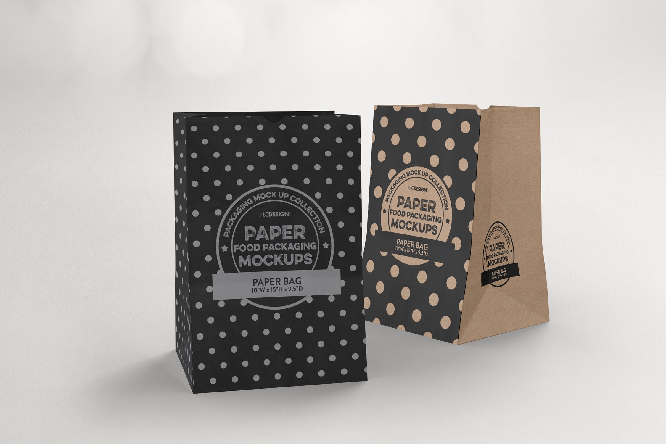 杂货纸袋包装设计效果图素材中国精选 Grocery Paper Bags Packaging Mockup插图(2)