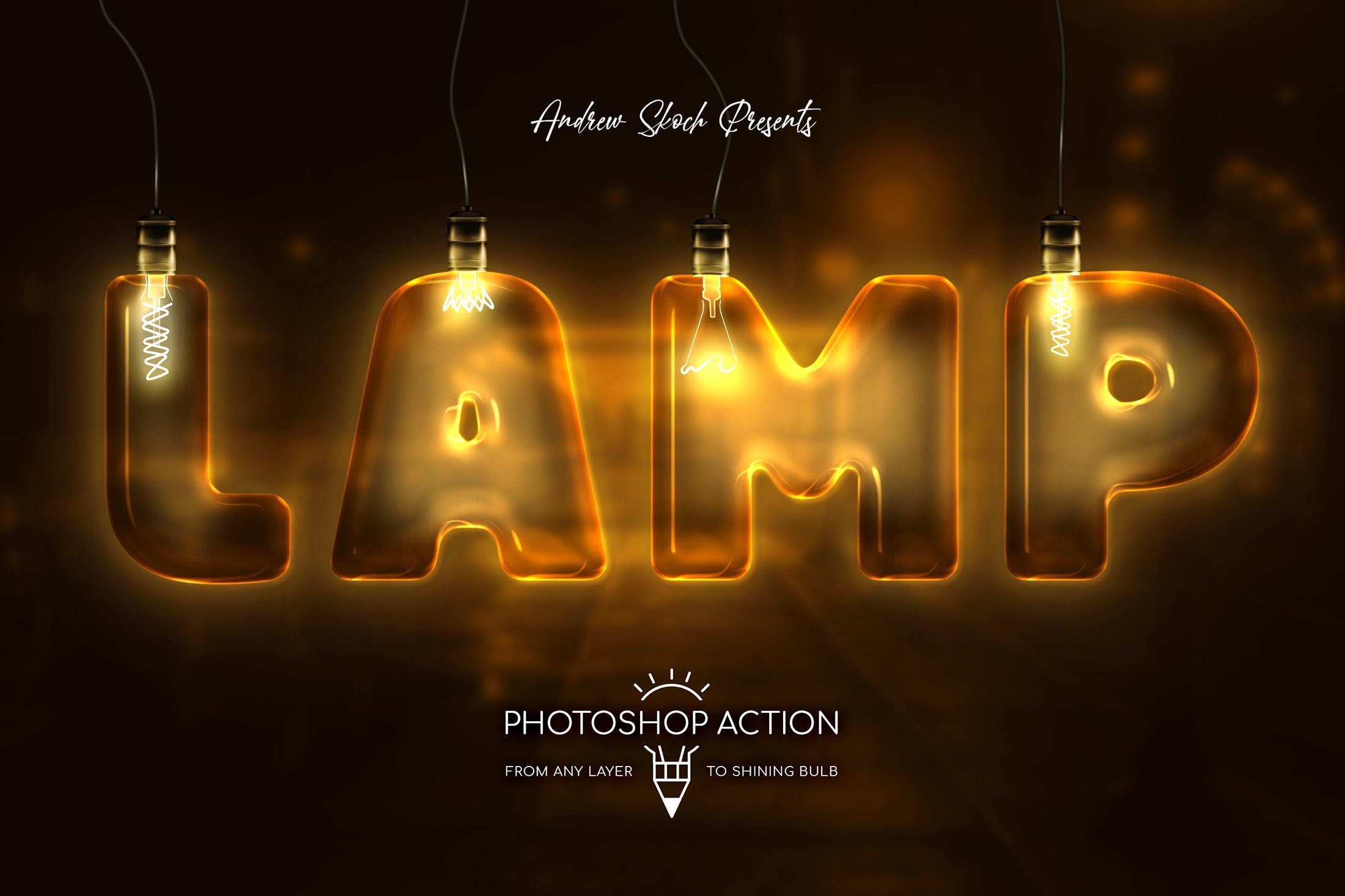 发光灯泡英文字母文字特效非凡图库精选PS动作 Light Bulb – Photoshop Action插图(5)