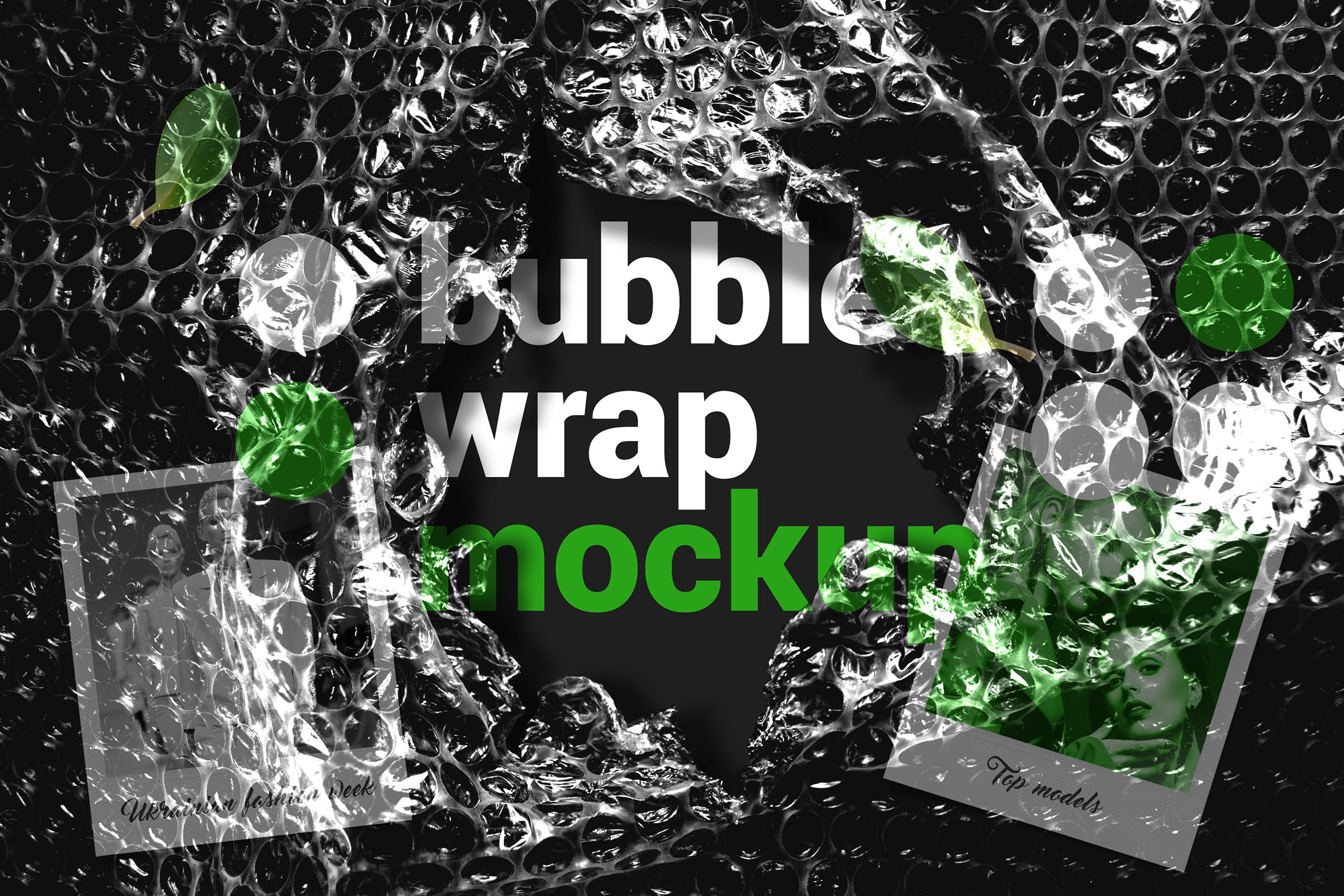 气泡薄膜包装设计效果图非凡图库精选 Bubble Wrap Mockup插图