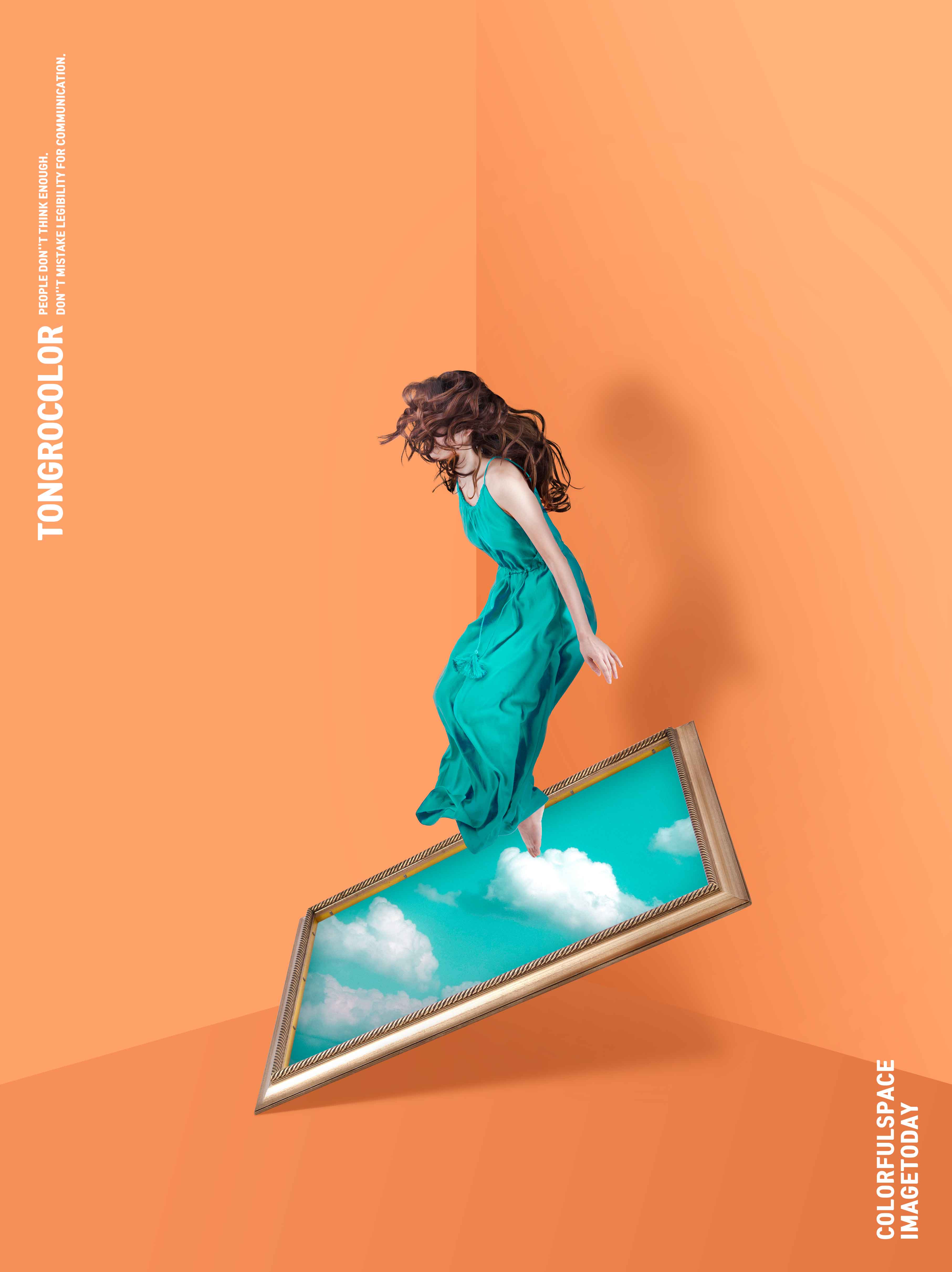 长裙美女&天空作品画抽象空间主题海报PSD素材16图库精选素材插图