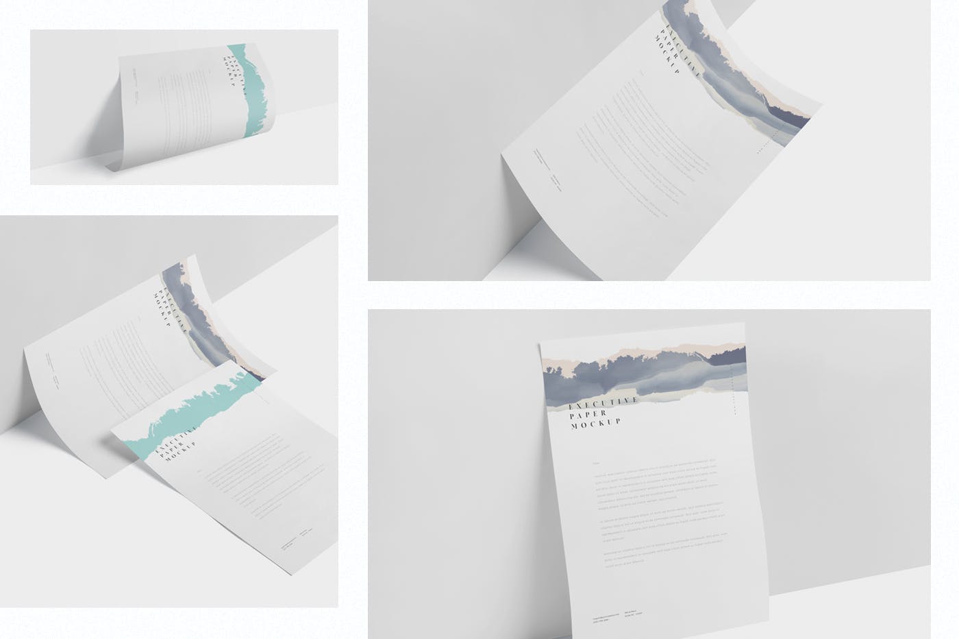 企业宣传单张设计效果图样机16设计网精选 Executive Paper Mockup – 7×10 Inch Size插图(1)