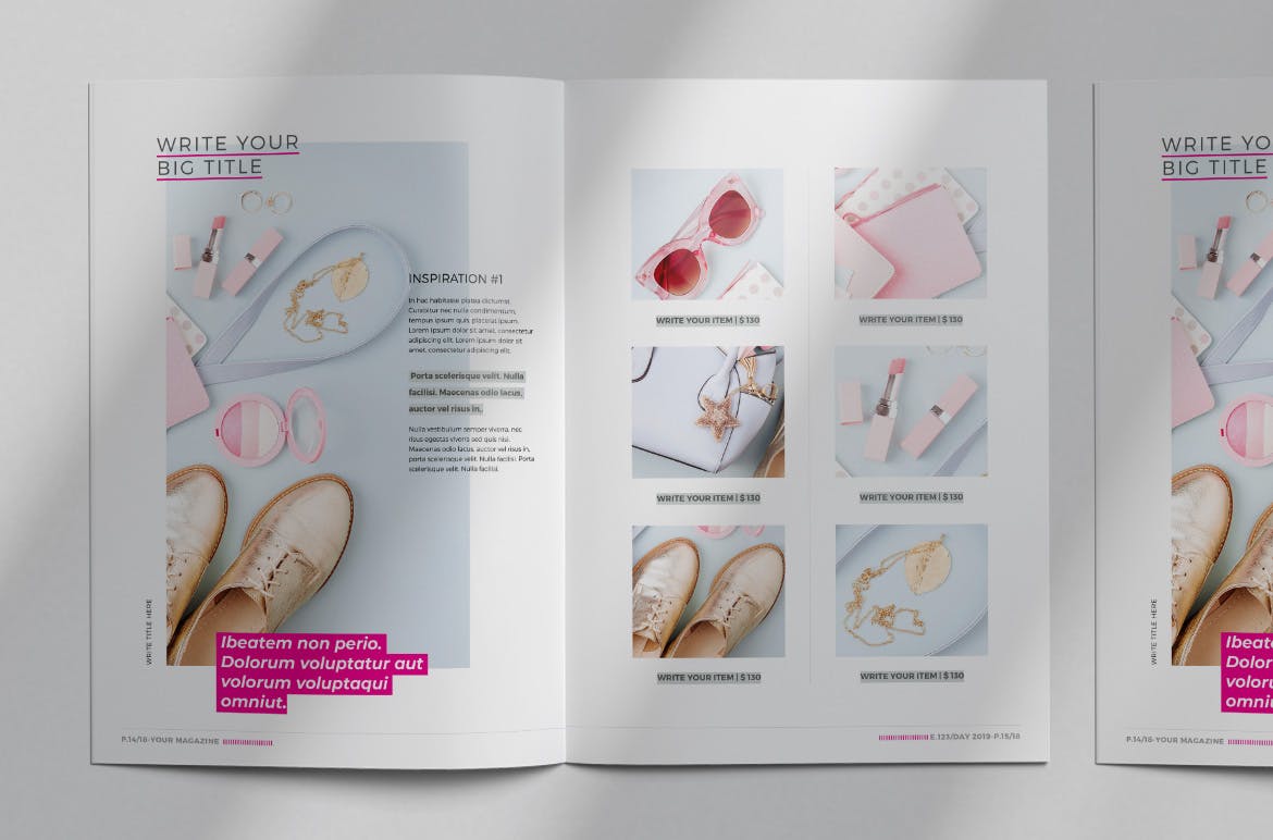 女性时尚服饰主题16设计网精选杂志InDesign模板 Magazine Template插图(8)