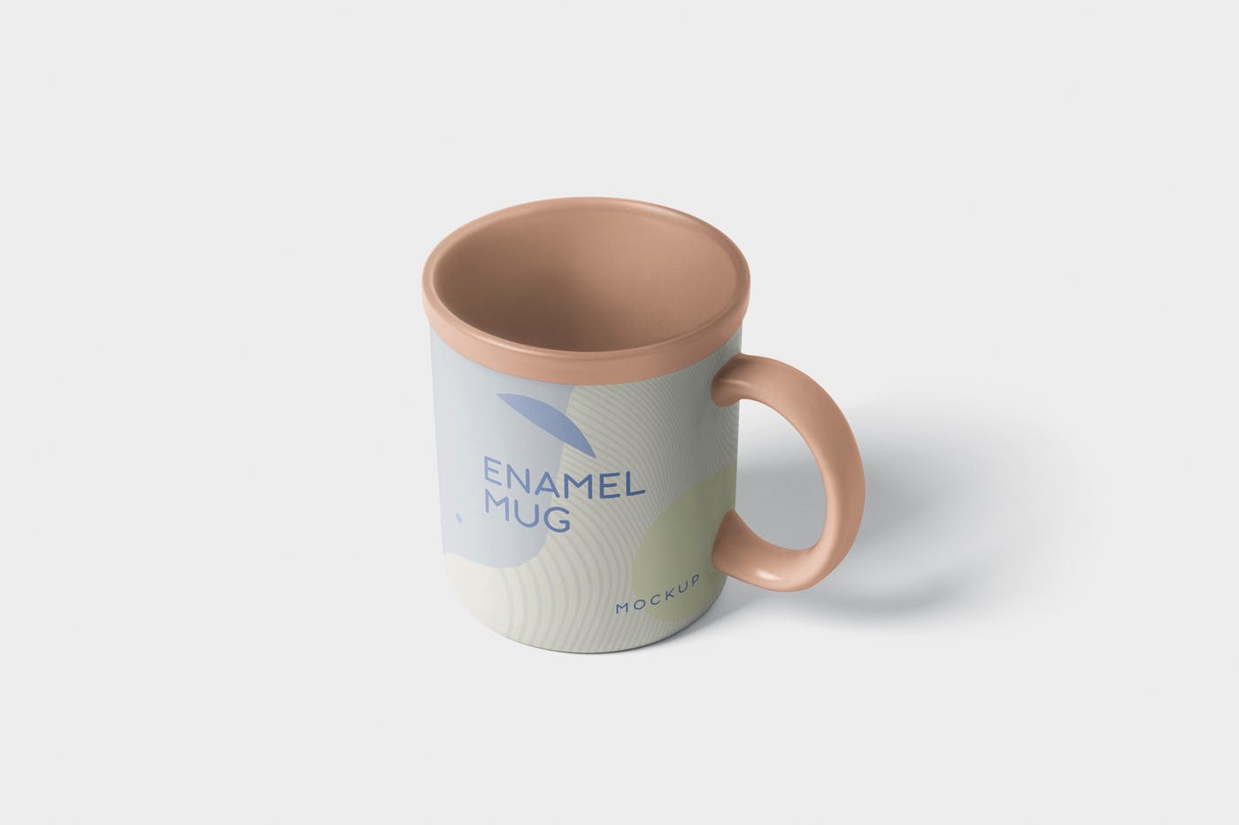 带把手圆形搪瓷杯马克杯图案设计16设计网精选 Round Enamel Mug Mockup With Handle插图(2)